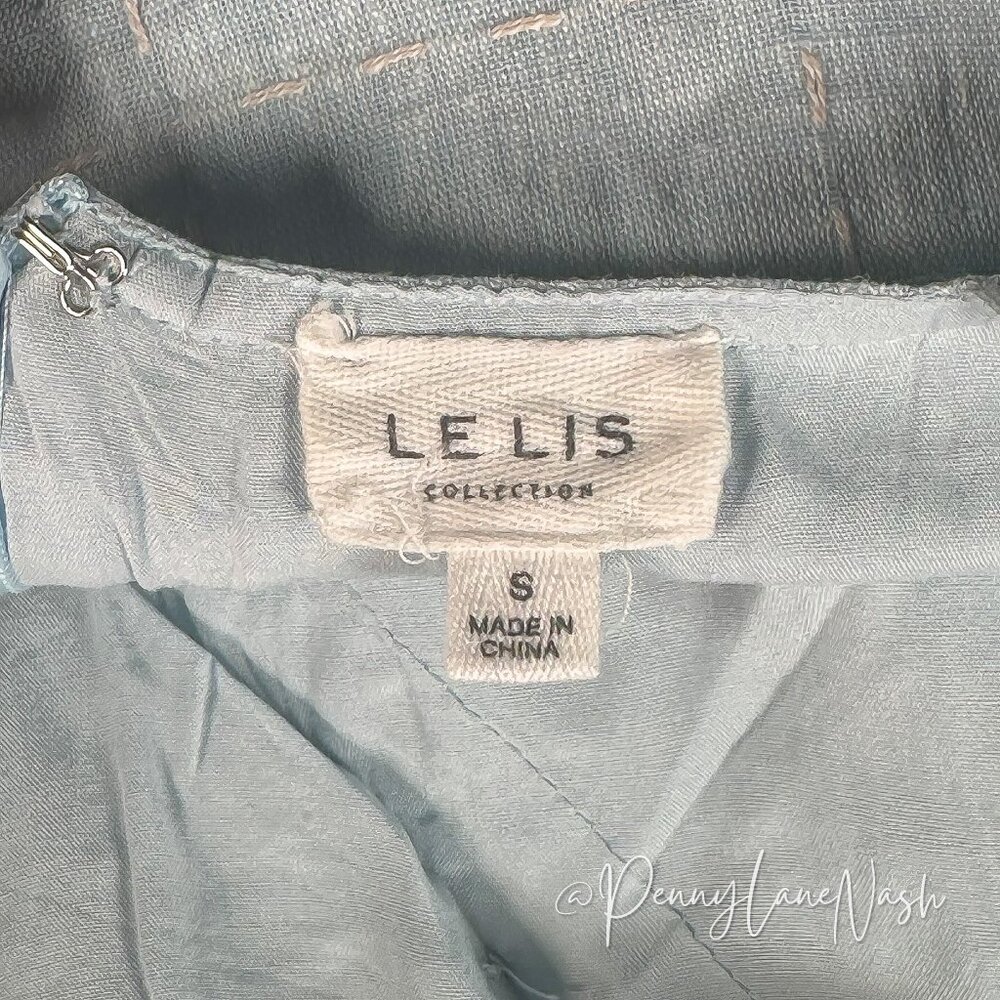 Le Lis Collection Cut Out Buttoned Linen Blend Mini Dress Blue - Picture 7 of 8